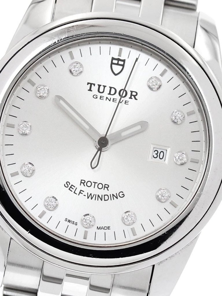 Tudor Glamour 53000 11p Diamond Date Silver Dial Automatic Boys Watch951879